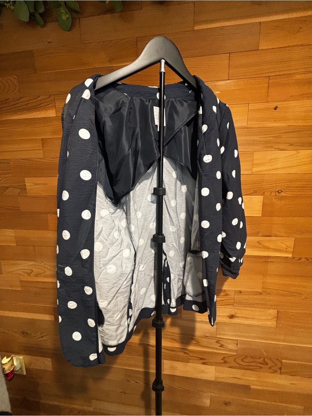 LC Lauren Conrad Navy Blazer with White Polka Dots - Picture 8 of 8